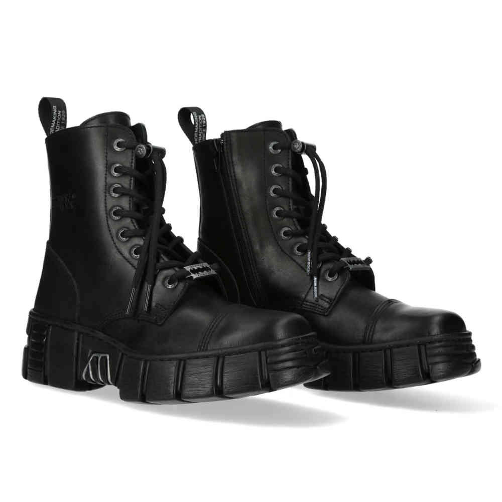 New Rock - M-WALL083CCT-S7 Enkellaars - Zwart